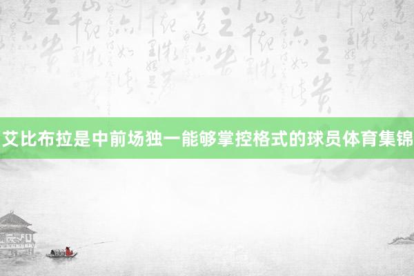 艾比布拉是中前场独一能够掌控格式的球员体育集锦