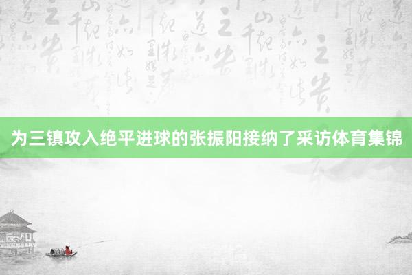 为三镇攻入绝平进球的张振阳接纳了采访体育集锦