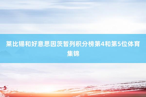 莱比锡和好意思因茨暂列积分榜第4和第5位体育集锦