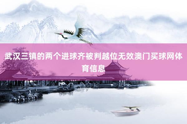武汉三镇的两个进球齐被判越位无效澳门买球网体育信息
