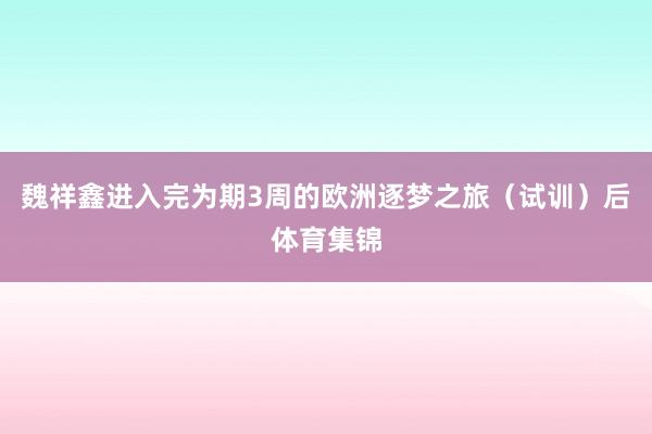 魏祥鑫进入完为期3周的欧洲逐梦之旅（试训）后体育集锦