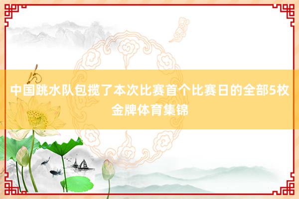中国跳水队包揽了本次比赛首个比赛日的全部5枚金牌体育集锦