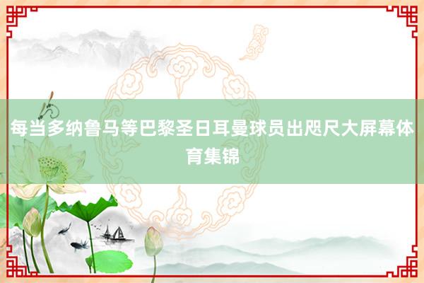 每当多纳鲁马等巴黎圣日耳曼球员出咫尺大屏幕体育集锦
