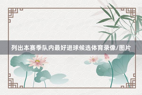 列出本赛季队内最好进球候选体育录像/图片