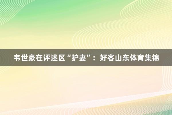 韦世豪在评述区“护妻”：好客山东体育集锦