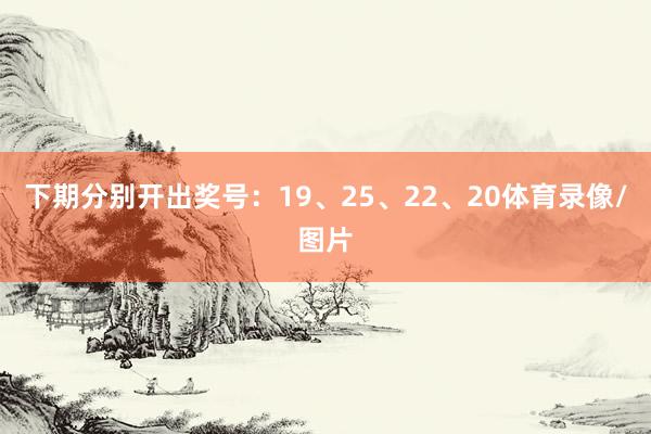 下期分别开出奖号:19、25、22、20体育录像/图片