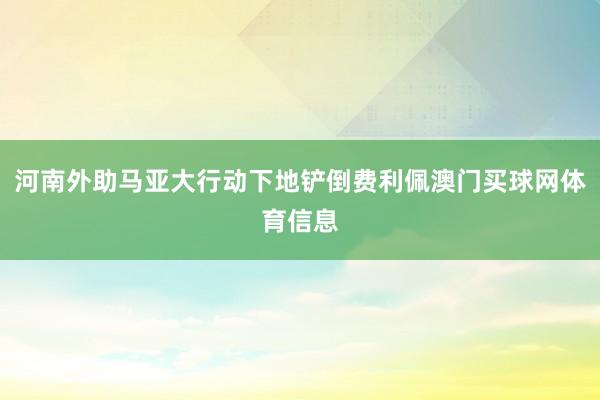 河南外助马亚大行动下地铲倒费利佩澳门买球网体育信息