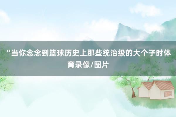 “当你念念到篮球历史上那些统治级的大个子时体育录像/图片