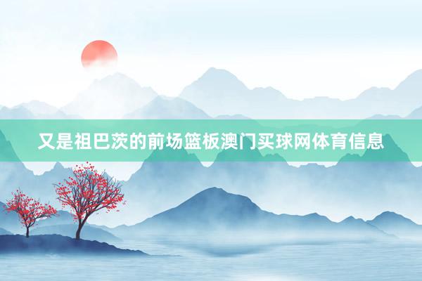 又是祖巴茨的前场篮板澳门买球网体育信息