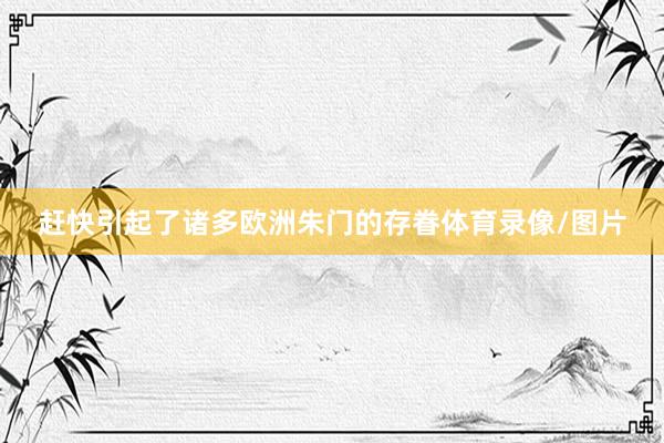 赶快引起了诸多欧洲朱门的存眷体育录像/图片