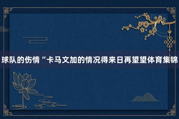 球队的伤情“卡马文加的情况得来日再望望体育集锦