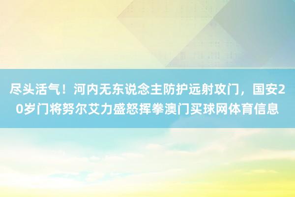 尽头活气！河内无东说念主防护远射攻门，国安20岁门将努尔艾力盛怒挥拳澳门买球网体育信息