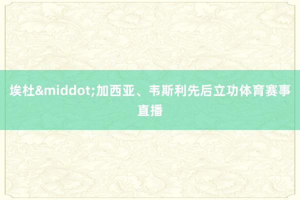 埃杜&middot;加西亚、韦斯利先后立功体育赛事直播