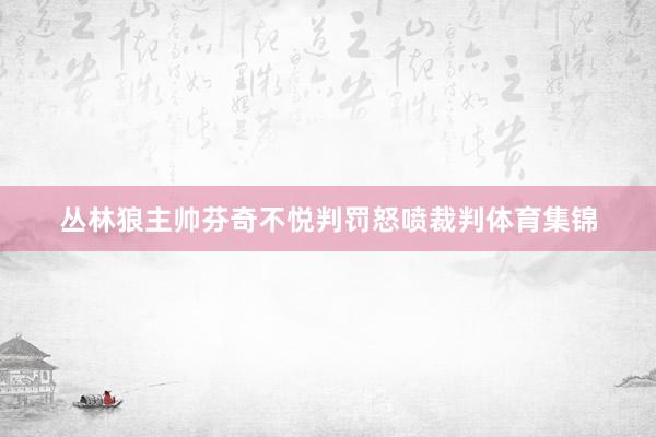 丛林狼主帅芬奇不悦判罚怒喷裁判体育集锦