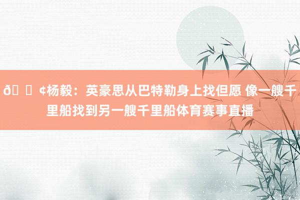 🚢杨毅：英豪思从巴特勒身上找但愿 像一艘千里船找到另一艘千里船体育赛事直播