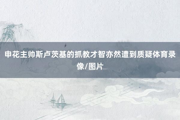 申花主帅斯卢茨基的抓教才智亦然遭到质疑体育录像/图片