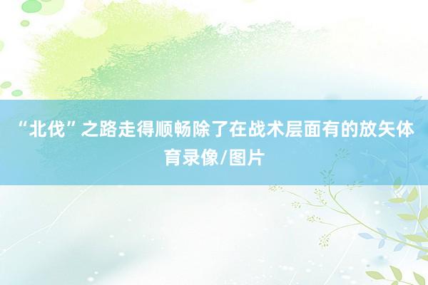 “北伐”之路走得顺畅除了在战术层面有的放矢体育录像/图片