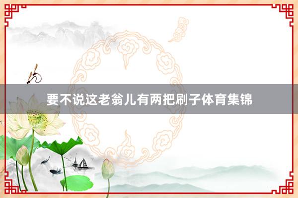 要不说这老翁儿有两把刷子体育集锦