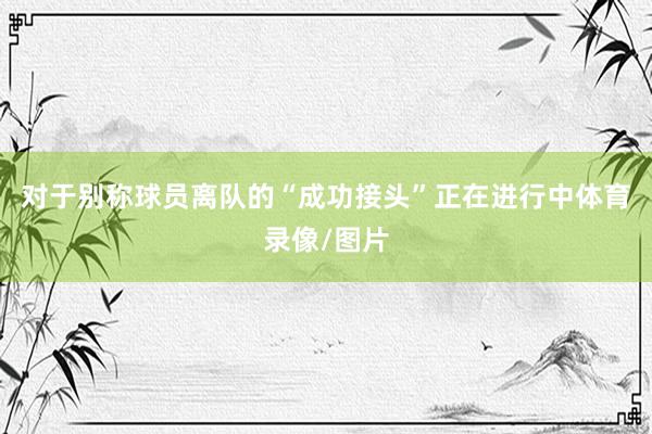 对于别称球员离队的“成功接头”正在进行中体育录像/图片