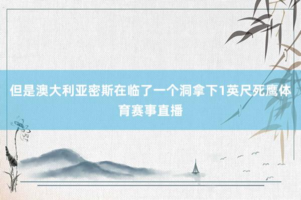 但是澳大利亚密斯在临了一个洞拿下1英尺死鹰体育赛事直播
