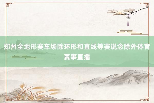 郑州全地形赛车场除环形和直线等赛说念除外体育赛事直播