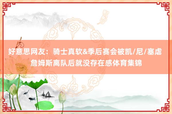 好意思网友：骑士真软&季后赛会被凯/尼/塞虐 詹姆斯离队后就没存在感体育集锦
