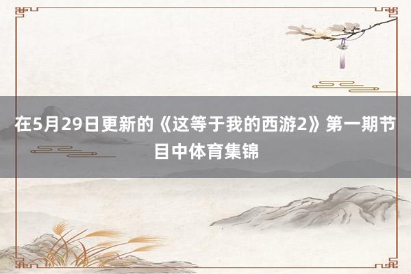 在5月29日更新的《这等于我的西游2》第一期节目中体育集锦