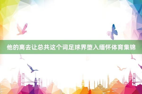 他的离去让总共这个词足球界堕入缅怀体育集锦